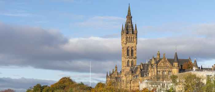 University of Glasgow main building view looking west